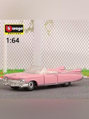 Bburago 1959 Pink Cadillac Eldorado Bairritz 1:64 Die-Cast Toy Car - NEW